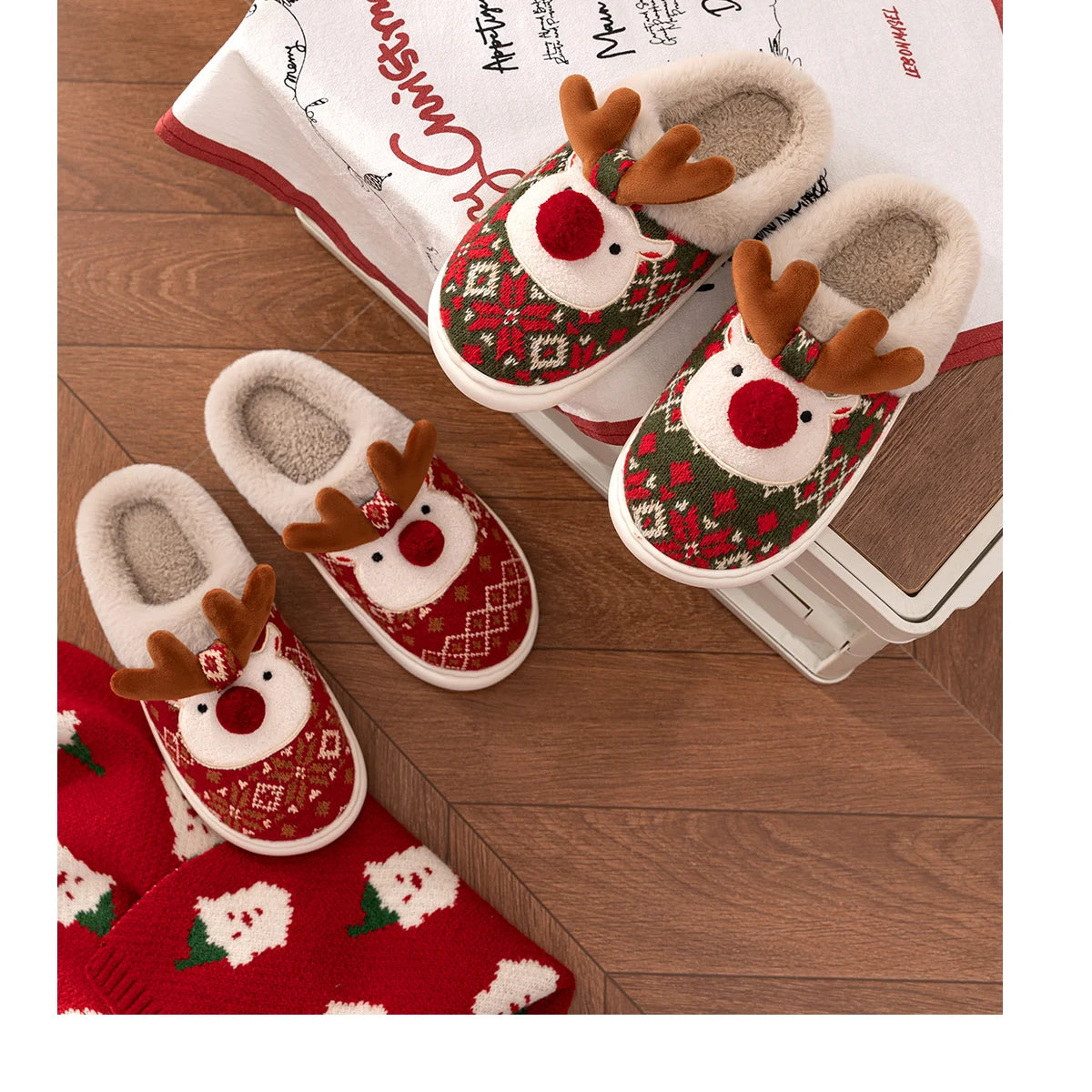 Cute Christmas Deer Slippers