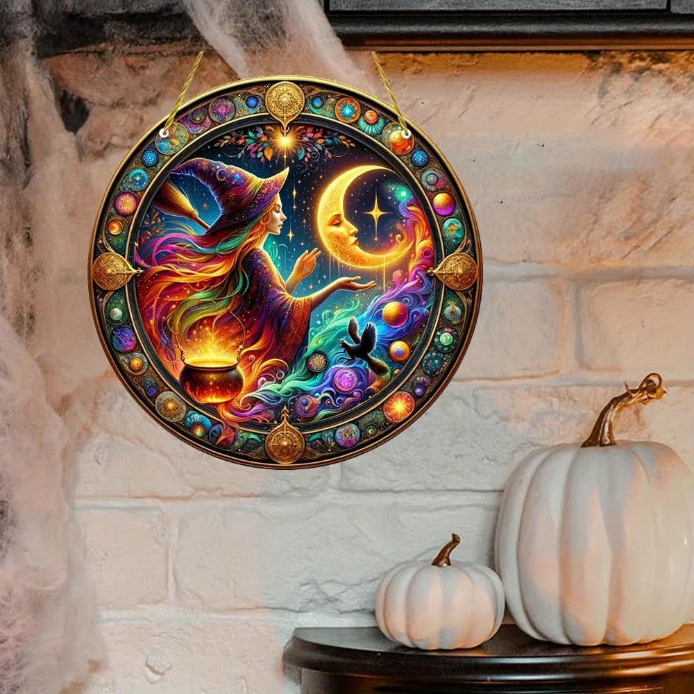 Halloween Witch Acrylic Window Suncatcher
