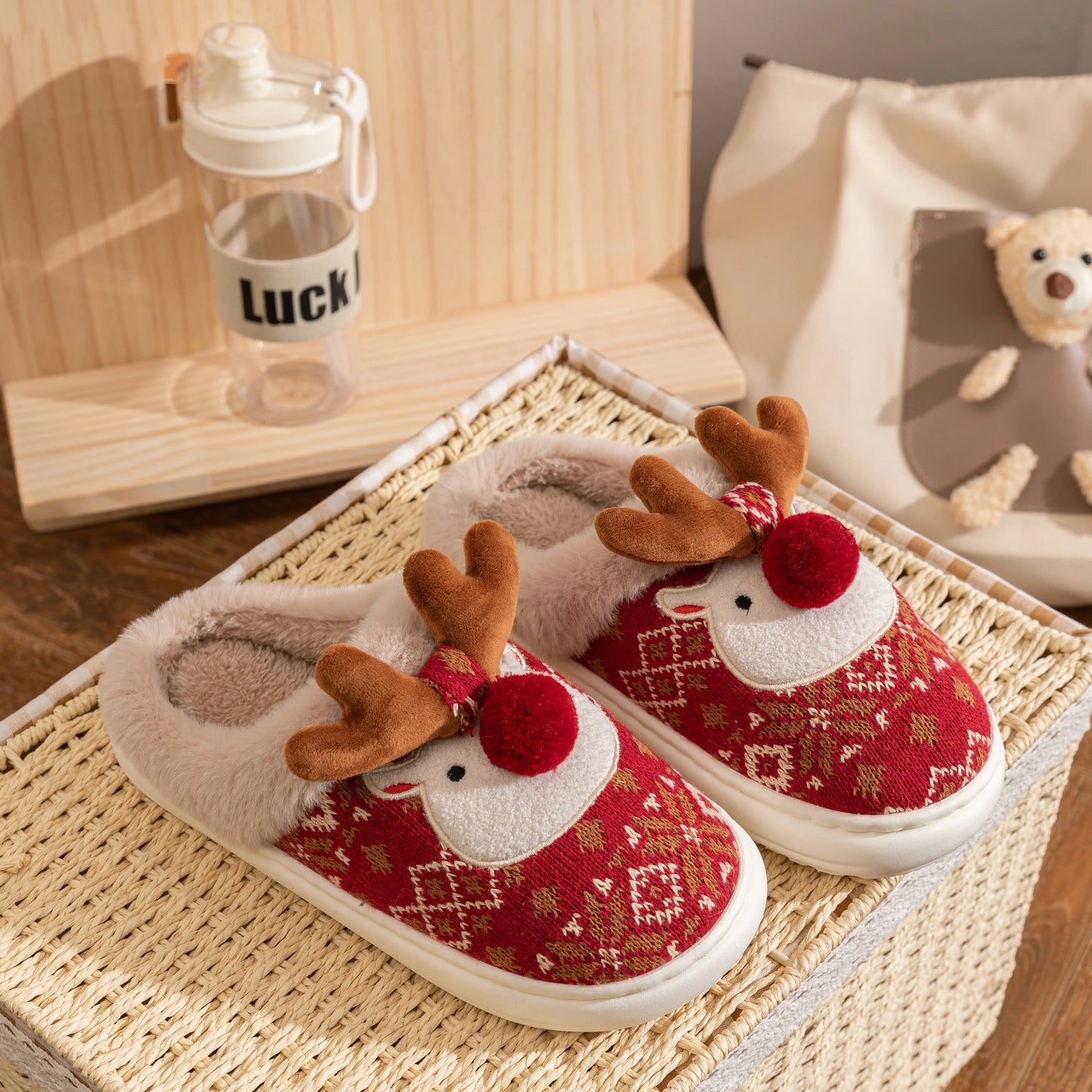 Cute Christmas Deer Slippers