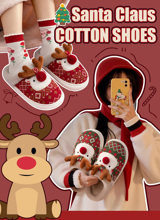 Cute Christmas Deer Slippers
