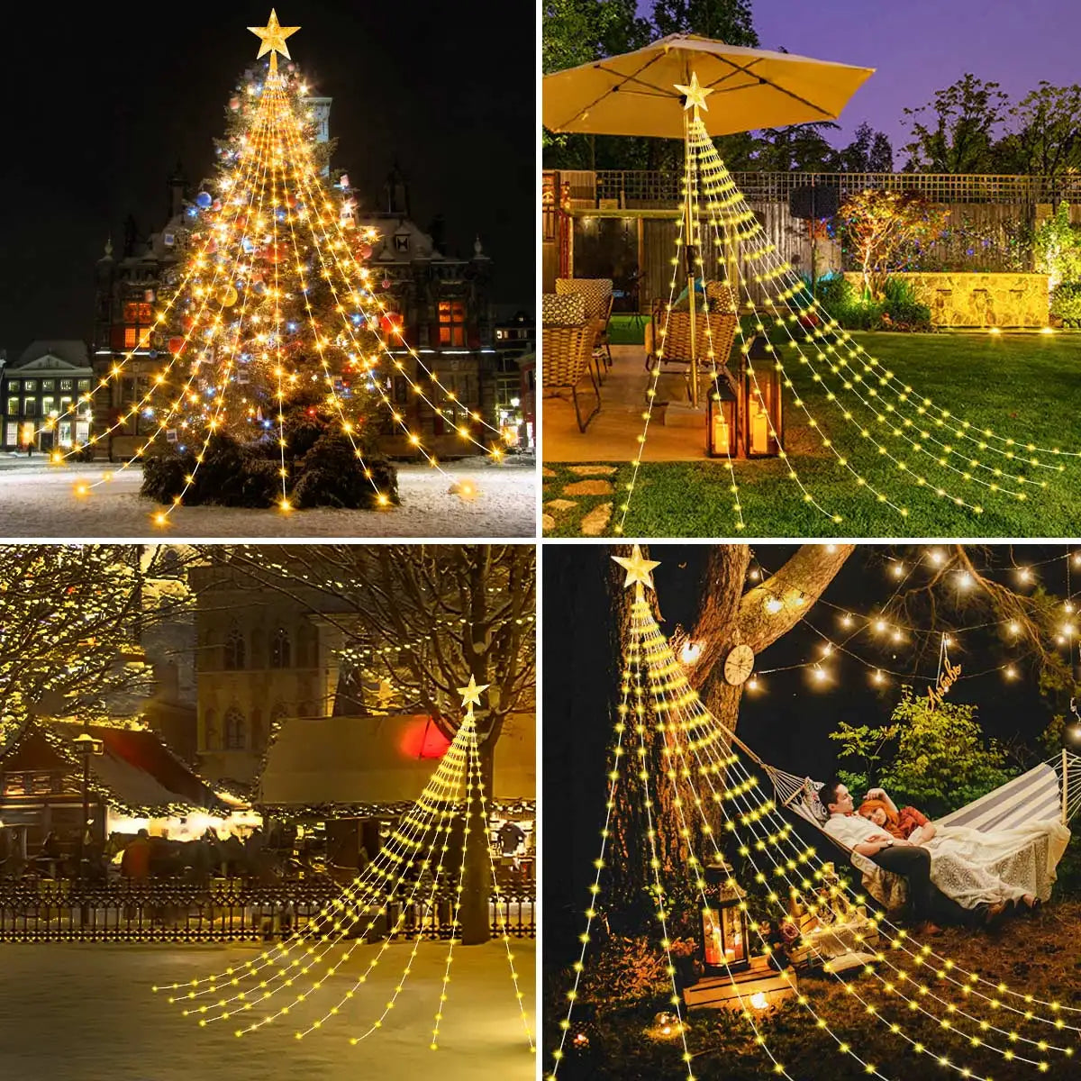 280 LED Star Fairy Waterfall Tree Lights