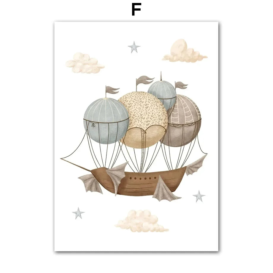 Nordic Nursery Wall Art (No Framed)