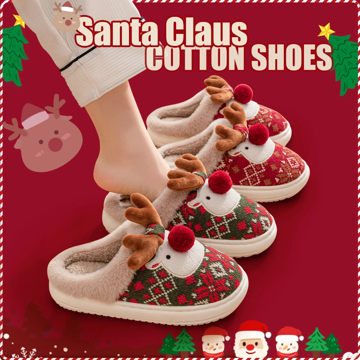 Cute Christmas Deer Slippers