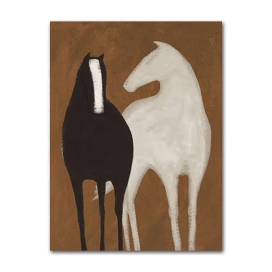 Abstract Horse Canvas Painting (No Frame)