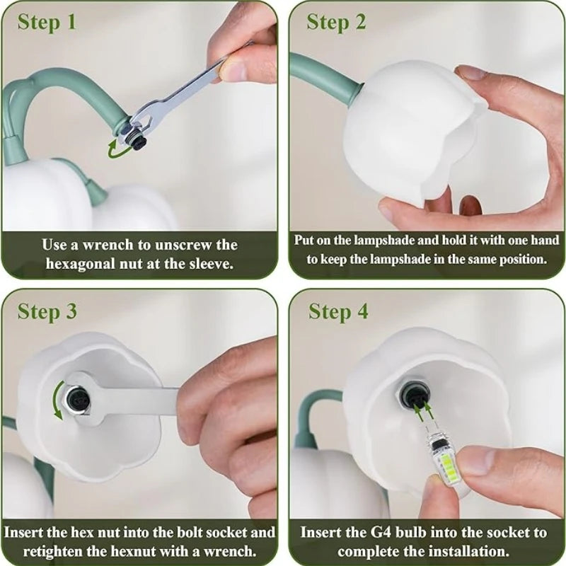 Lily of the Valley Flower Lamp