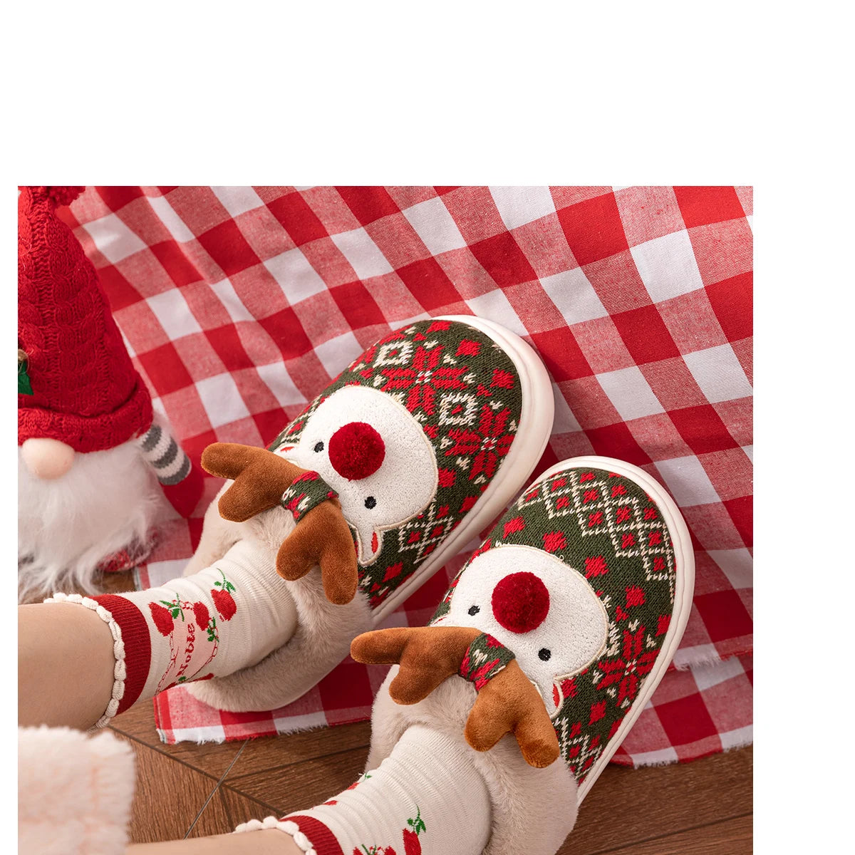 Cute Christmas Deer Slippers