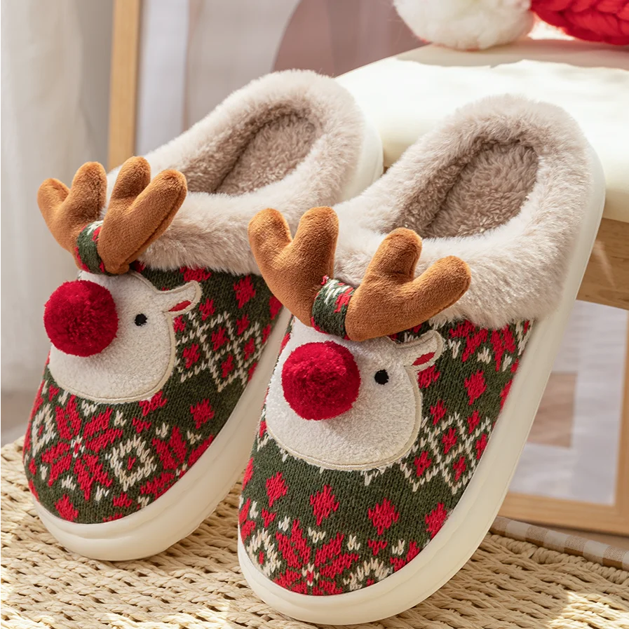 Cute Christmas Deer Slippers