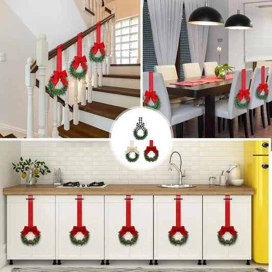 Mini Christmas Wreaths for Cabinets (6 pcs)