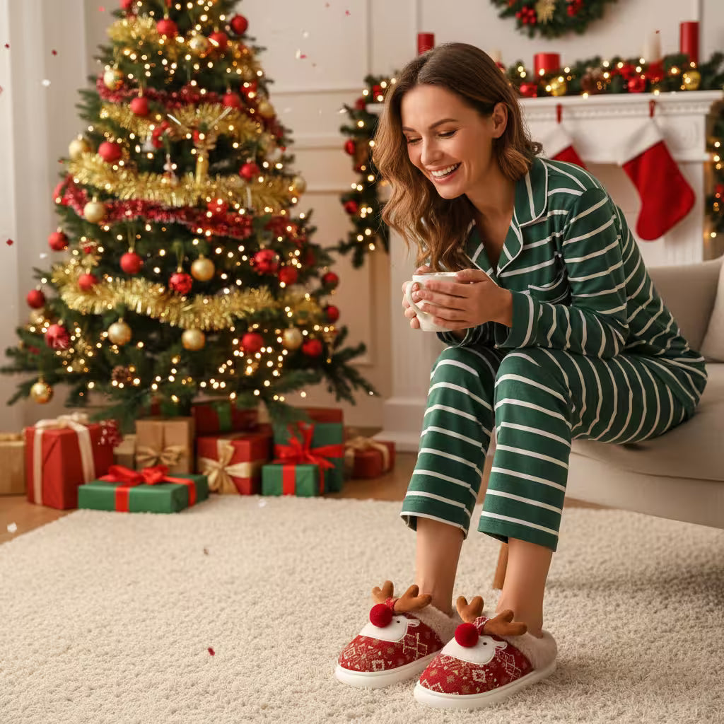 Cute Christmas Deer Slippers