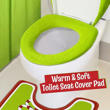 4 Pack Bathroom Decor - Xmas Décor Toilet Lid Cover
