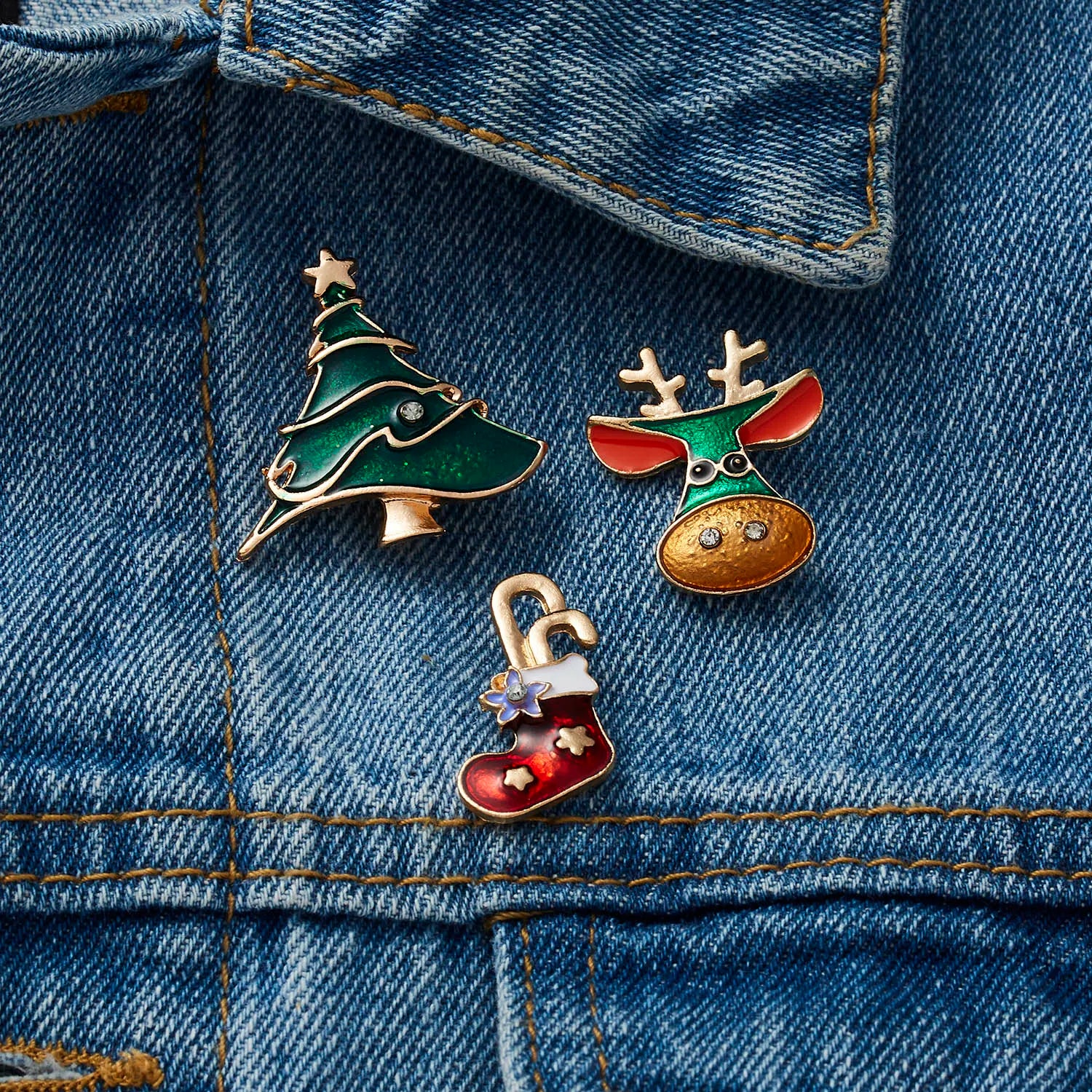 Set 3 Christmas Brooch Pins