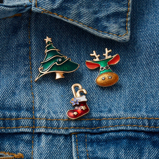 Set 3 Christmas Brooch Pins