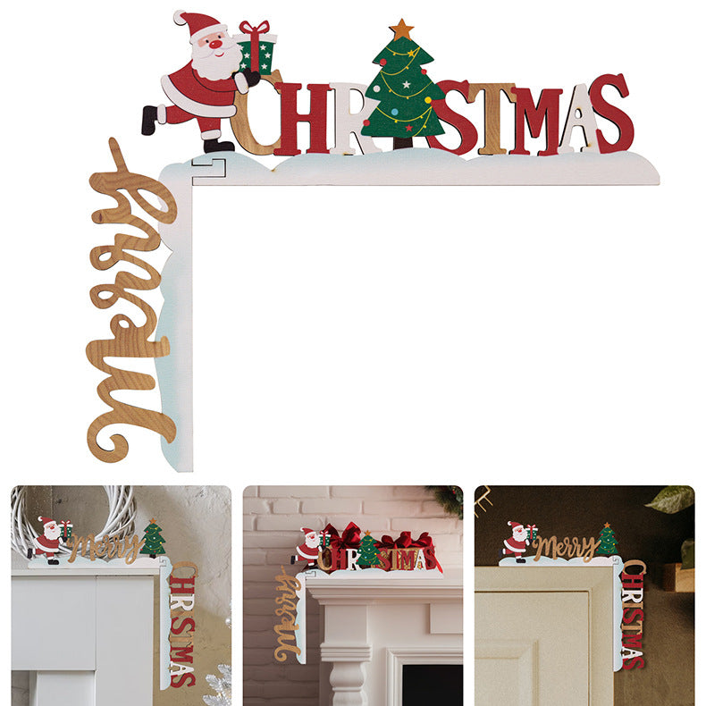 Santa & Snowman Wooden Door Corner Decor