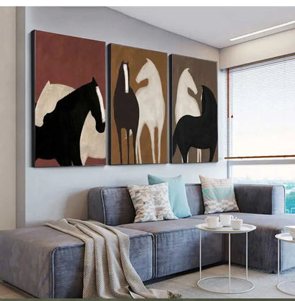 Abstract Horse Canvas Painting (No Frame)