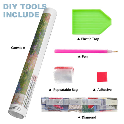Flowers Cat Diamond Painting Kit