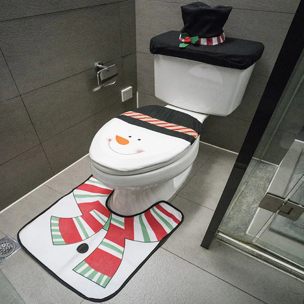 Christmas Toilet Seat Cover Set