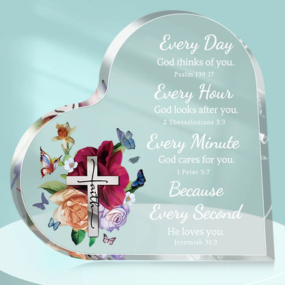 Acrylic Heart Plaque with Bible Verse