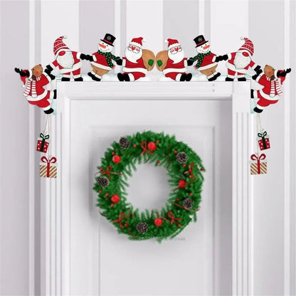 Santa & Snowman Wooden Door Corner Decor
