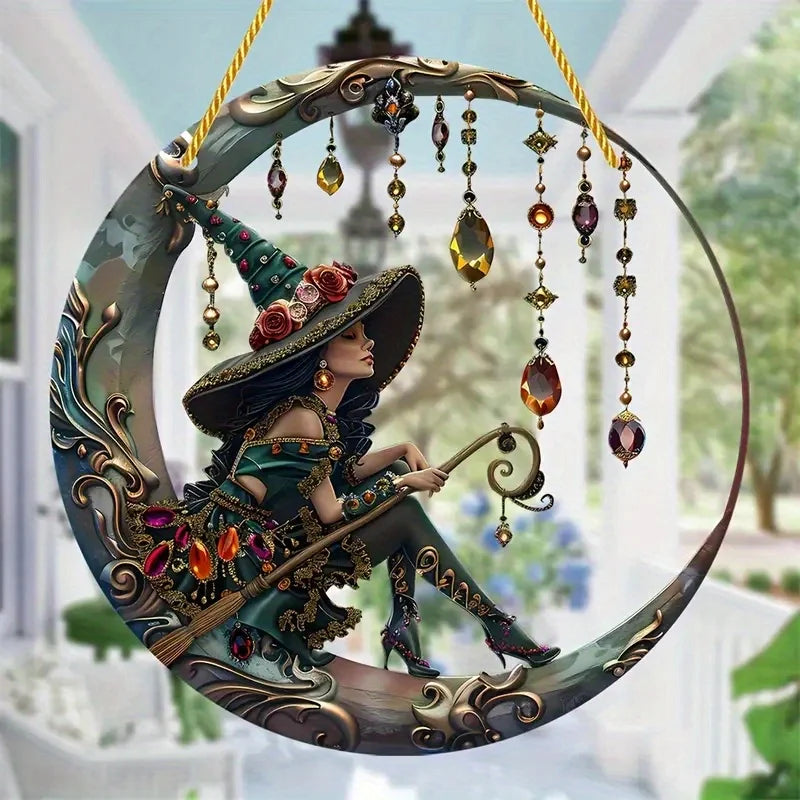 Halloween Witch Acrylic Window Suncatcher