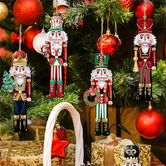12pcs Wooden Nutcracker Soldier Ornaments