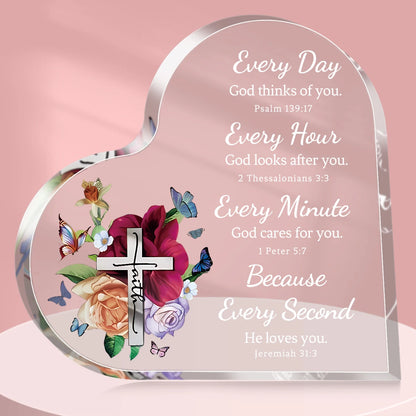 Acrylic Heart Plaque with Bible Verse