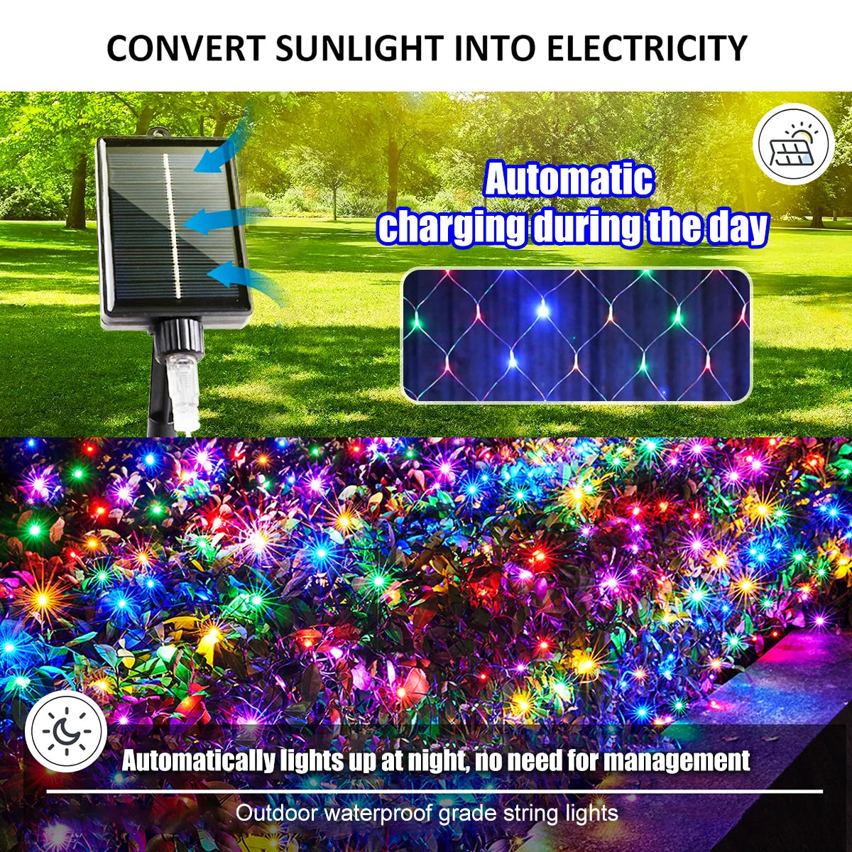 8 Modes Waterproof Garden Fairy Lights Christmas Decor