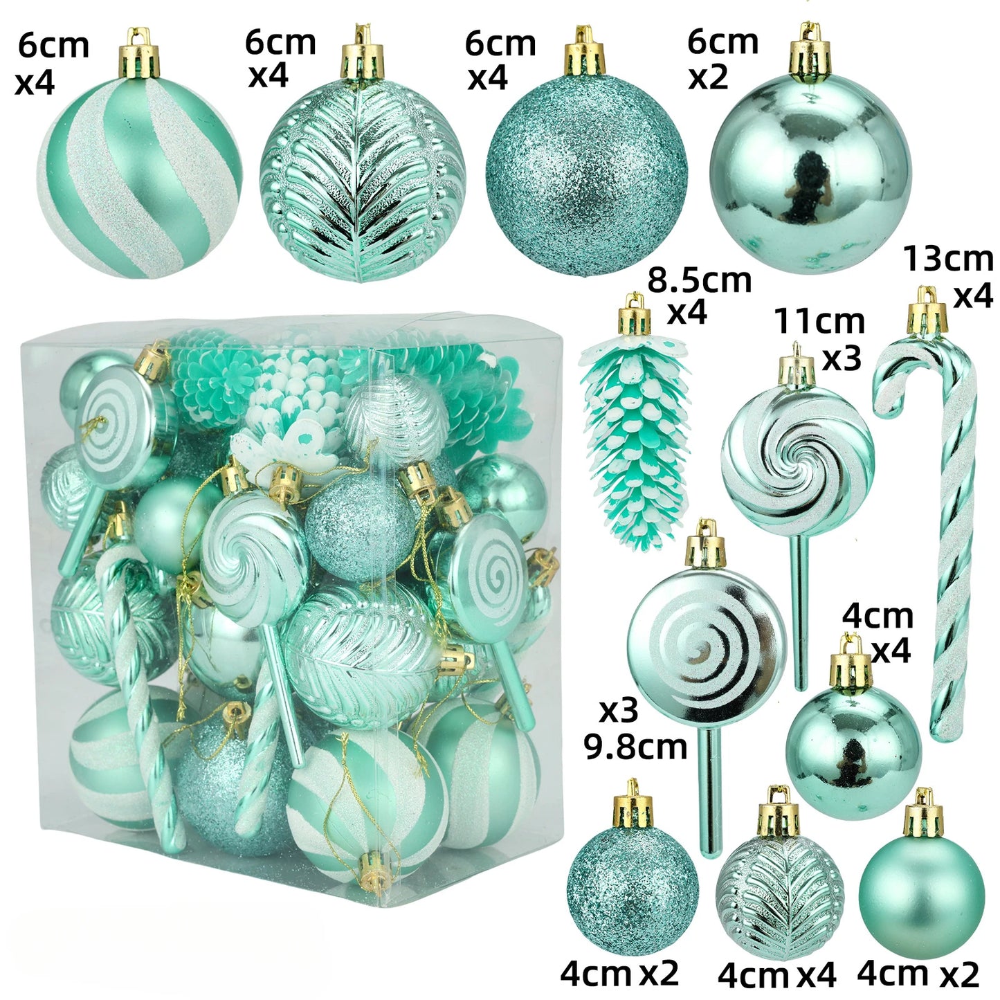 40Pcs Christmas Ball Ornaments