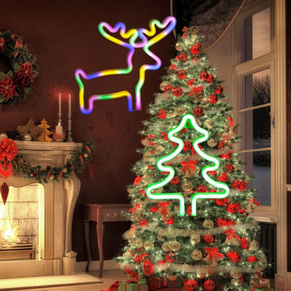Santa Claus & Elk Christmas LED Lights