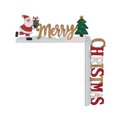 Santa & Snowman Wooden Door Corner Decor