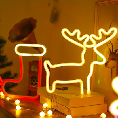 Santa Claus & Elk Christmas LED Lights