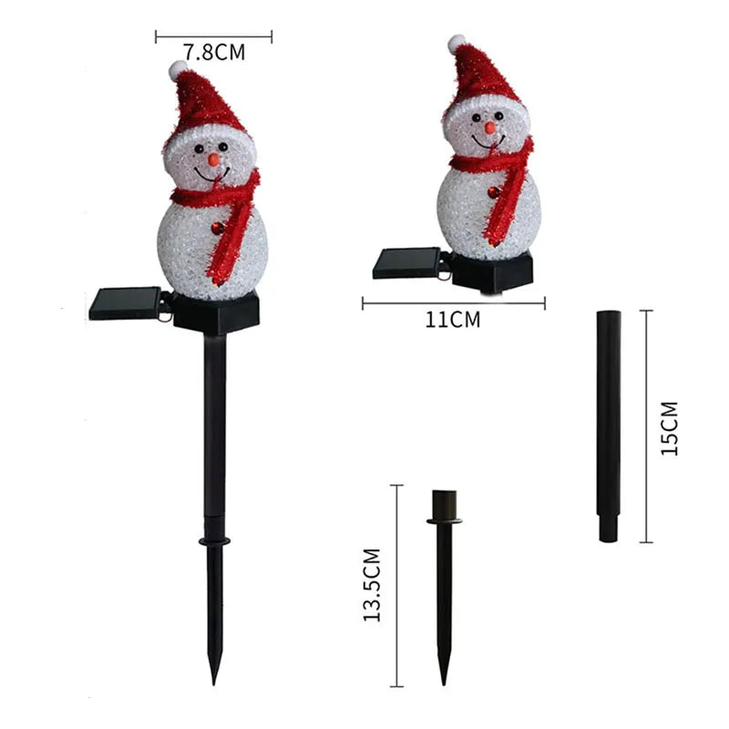 Solar Christmas Snowman Lights