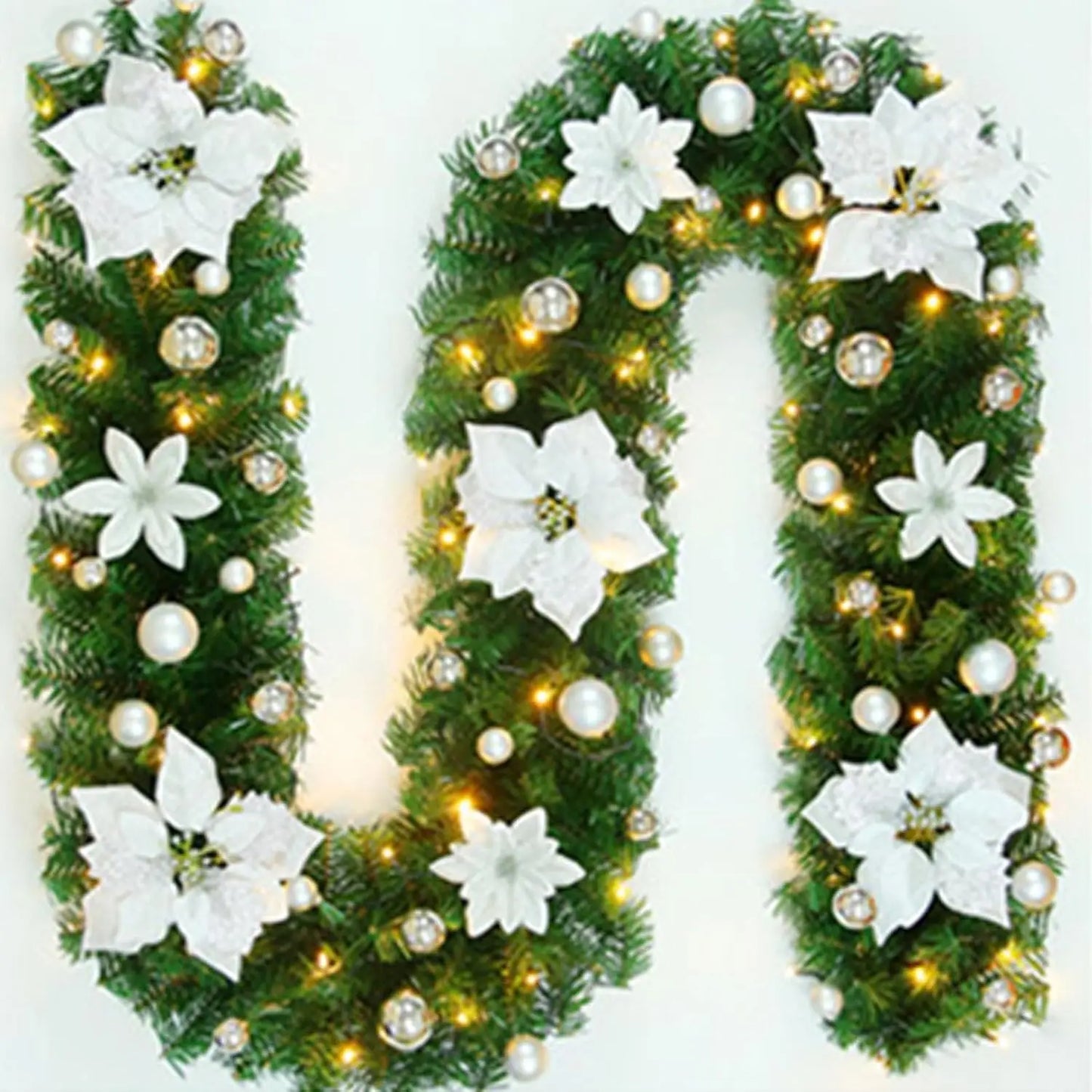 2.7M Christmas Garland with Lights