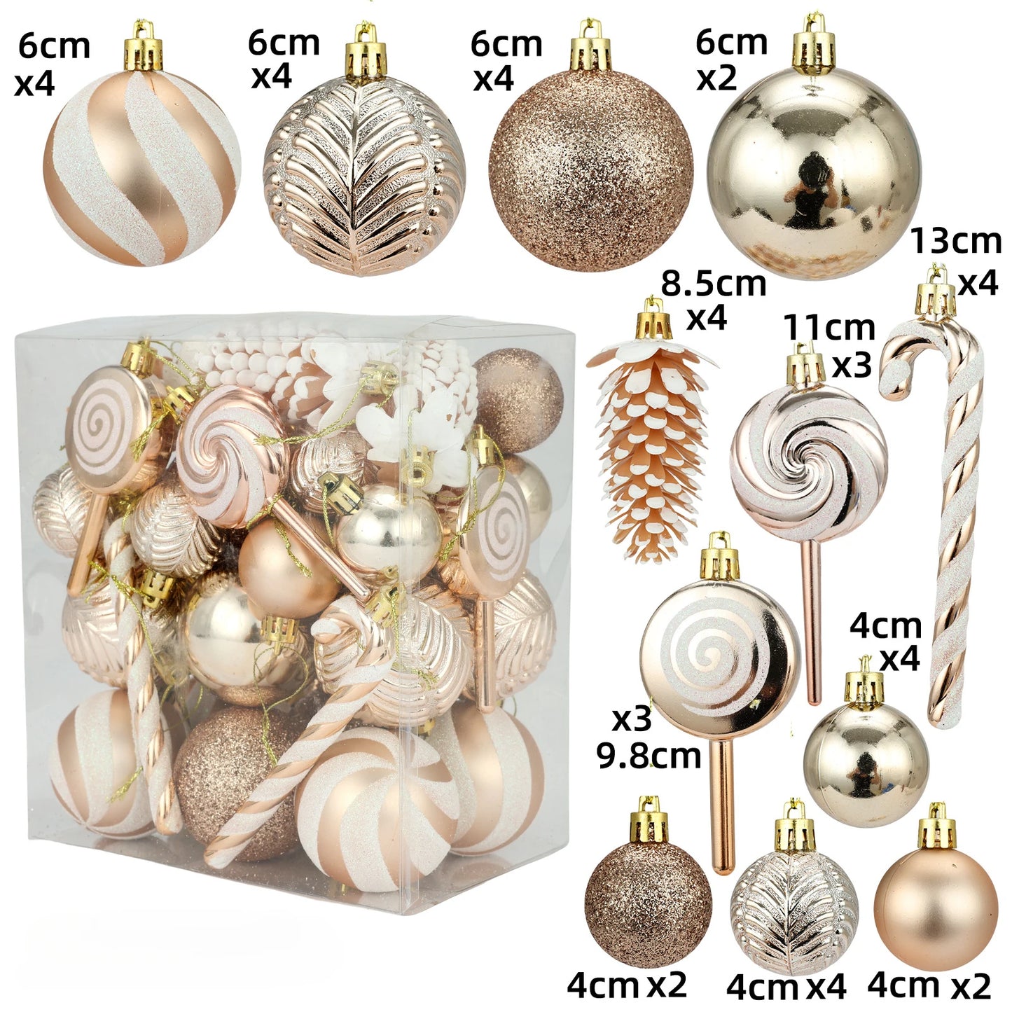 40Pcs Christmas Ball Ornaments