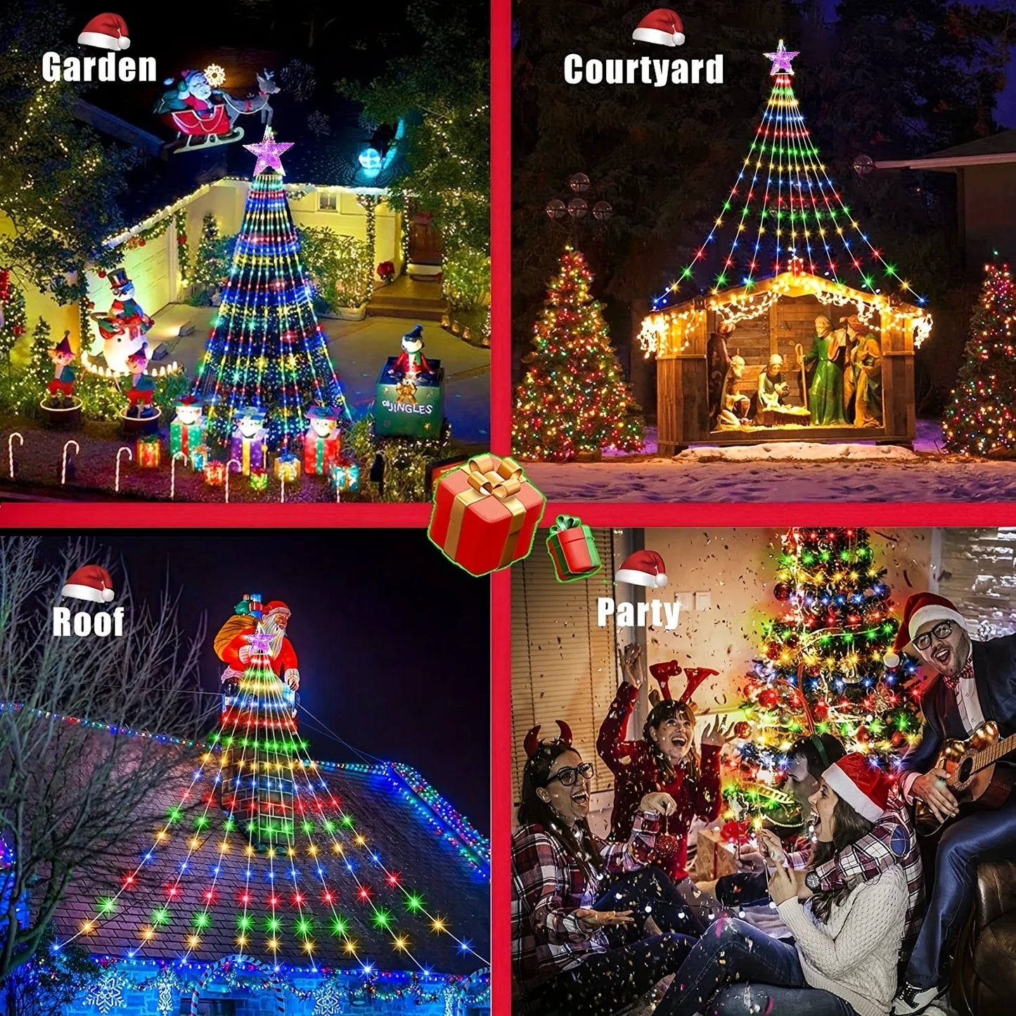 280 LED Star Fairy Waterfall Tree Lights