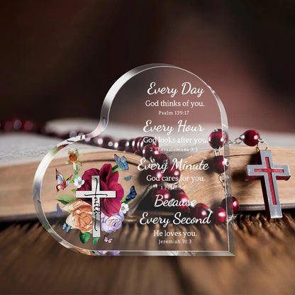 Acrylic Heart Plaque with Bible Verse