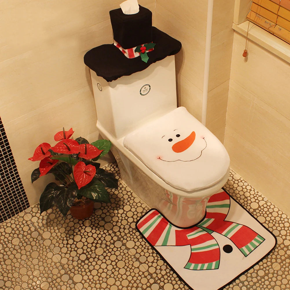 Christmas Toilet Seat Cover Set