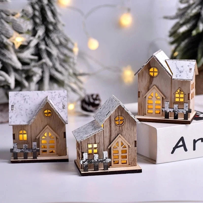 Christmas LED Wooden House Light
