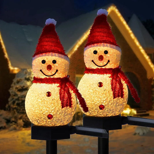 Solar Christmas Snowman Lights