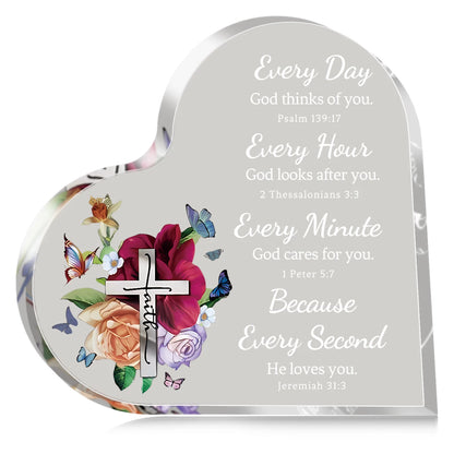Acrylic Heart Plaque with Bible Verse