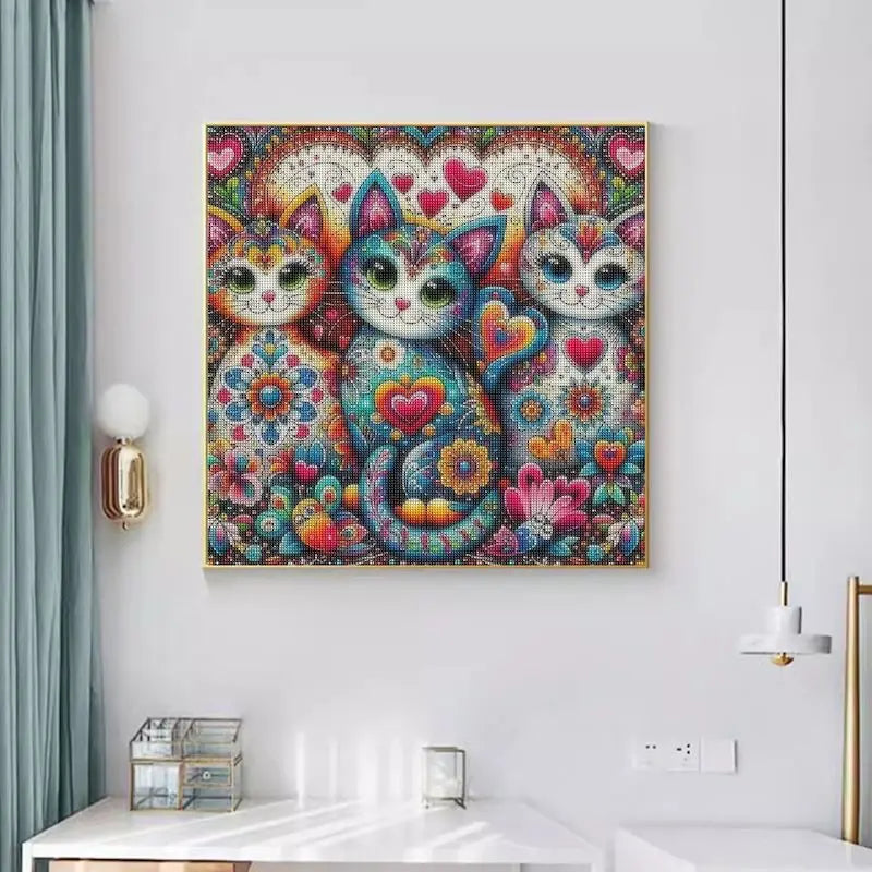 Flowers Cat Diamond Painting Kit