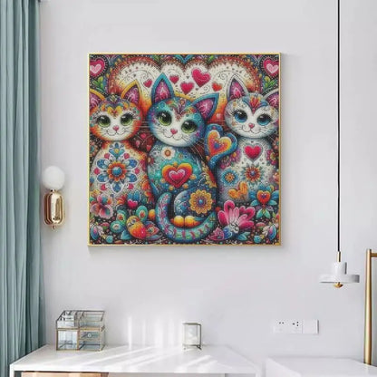 Flowers Cat Diamond Painting Kit