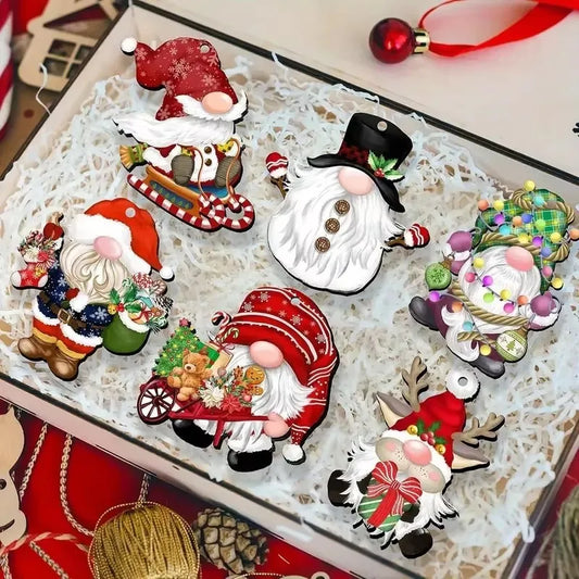 24pcs Wooden Christmas Gnome Ornaments