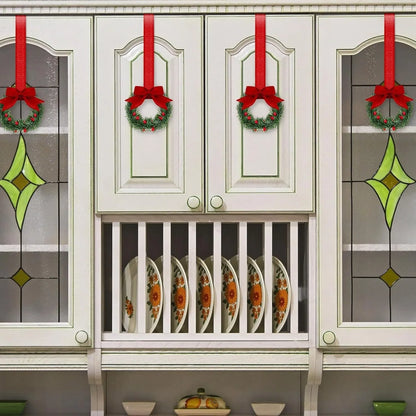 Mini Christmas Wreaths for Cabinets (6 pcs)