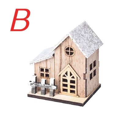 Christmas LED Wooden House Light