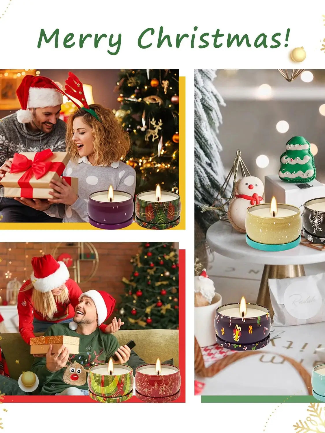 Handmade Christmas Scented Candle Gift Set