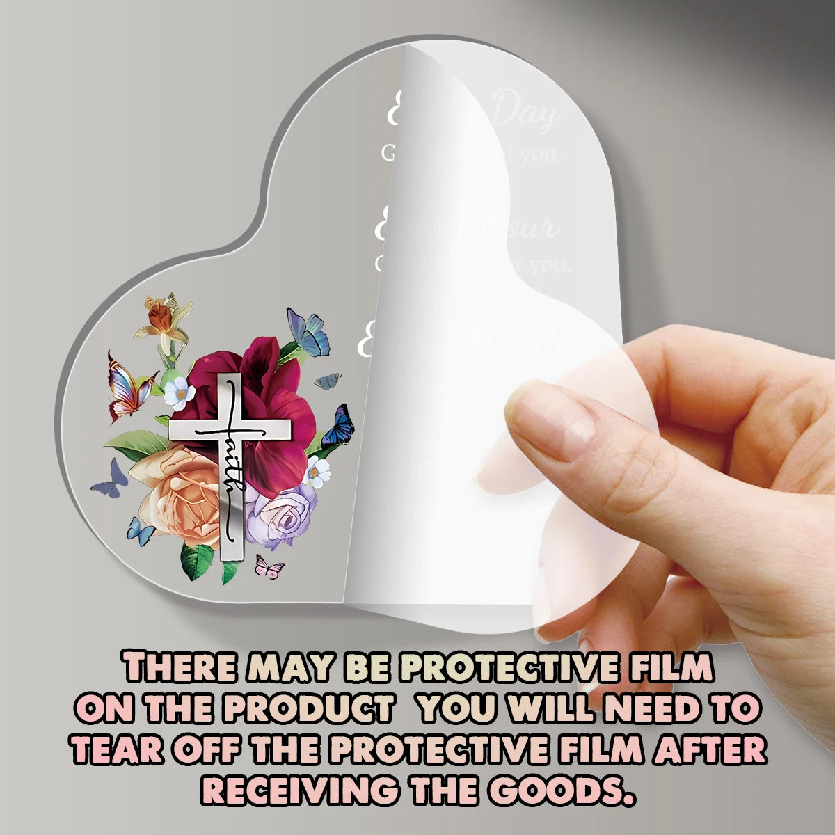 Acrylic Heart Plaque with Bible Verse