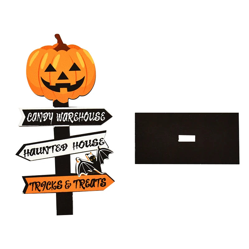 Halloween Wooden Pumpkin Ghost Ornament