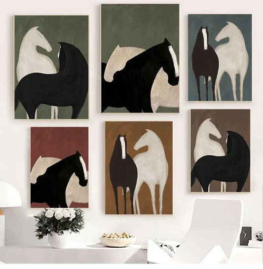 Abstract Horse Canvas Painting (No Frame)