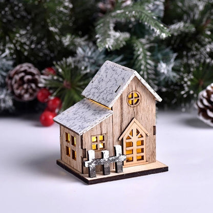 Christmas LED Wooden House Light