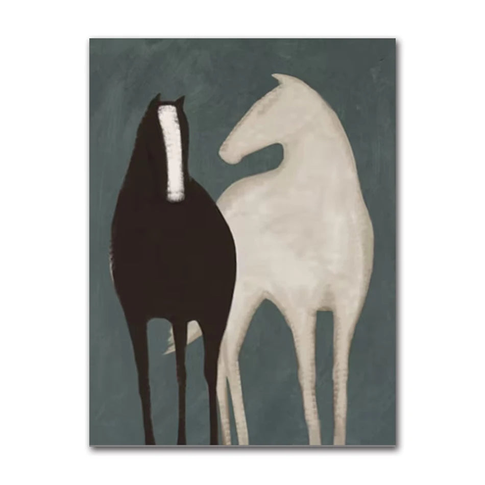 Abstract Horse Canvas Painting (No Frame)
